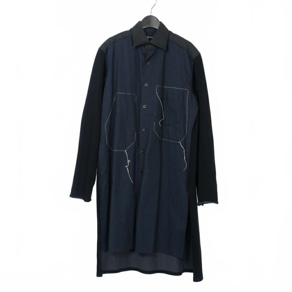 楽天市場】Y-3 ワイスリー シャツ 爆走黒鴉 刺繍 コットン ロング