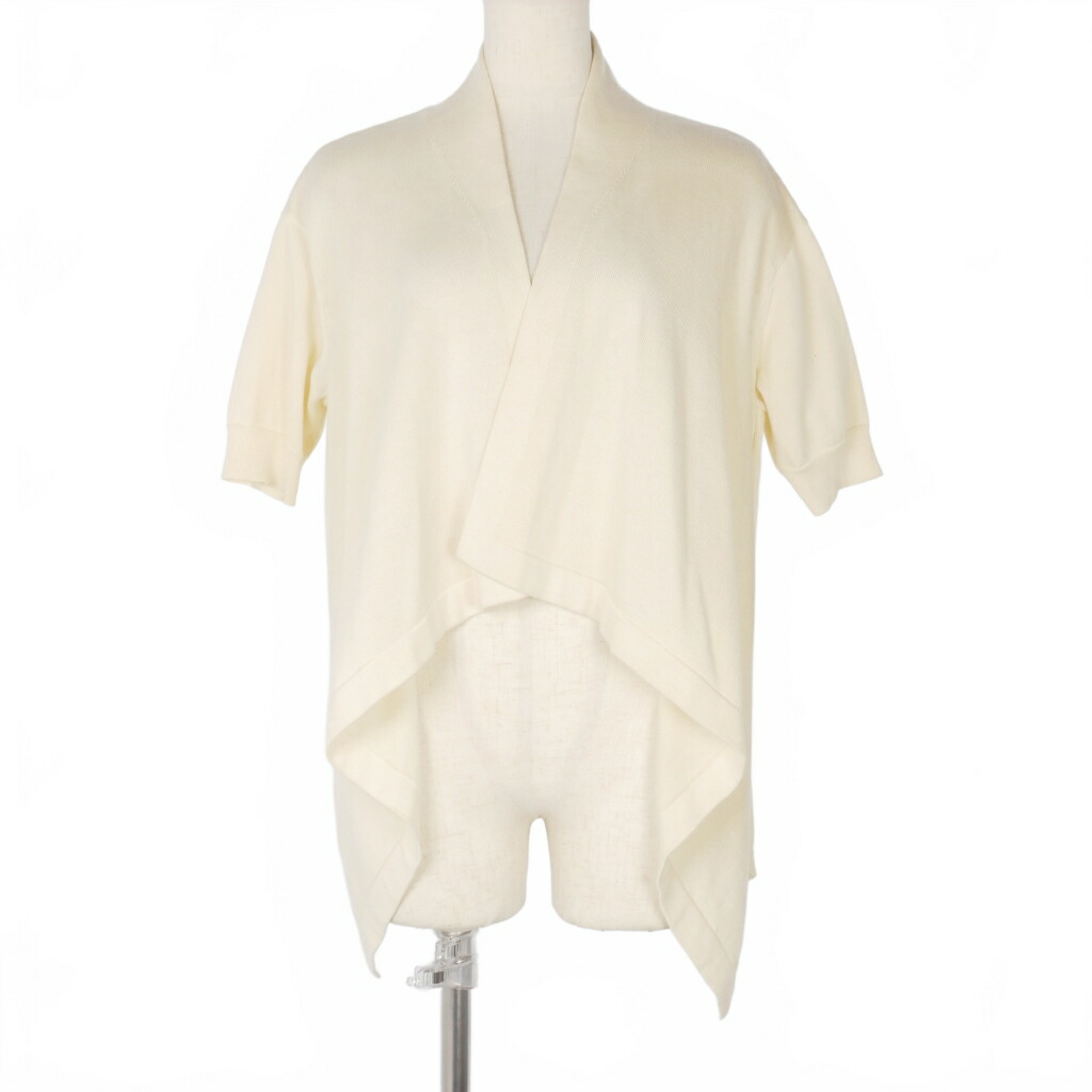 【中古】ドリスヴァンノッテン DRIES VAN NOTEN アシンメトリー ドレープ カーディガン 半袖 コットン XS 白 ホワイト レディース 【ベクトル 古着】 251209