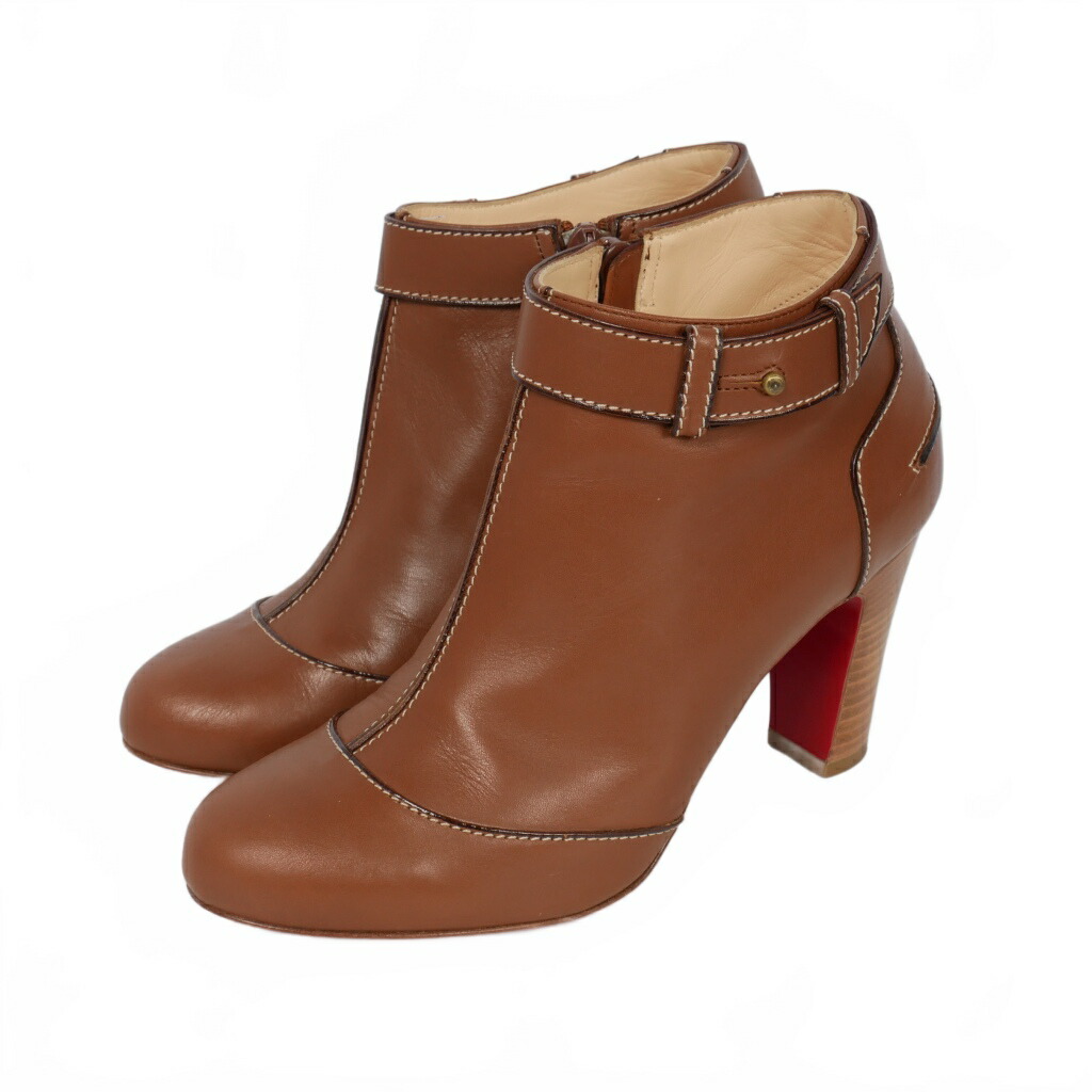 【中古】クリスチャンルブタン Christian louboutin ET D`UN 85 遊撃手ブーツ カーフレザー 34.5 茶 赤銅色 3090712 レディース 【ベクター 古着】 251226