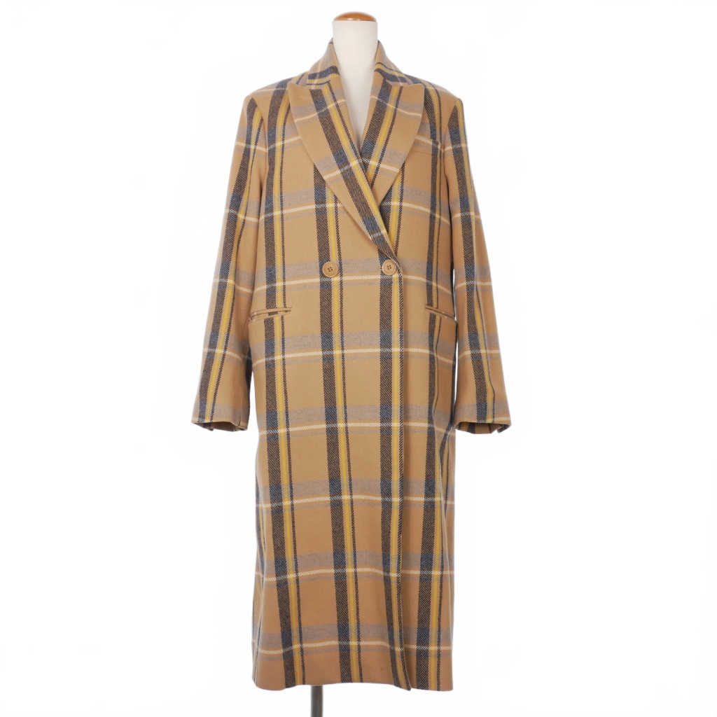 【中古】ステラマッカートニー STELLA McCARTNEY ダブル チェック チェスターコート 36 ベージュ 517719 レディース 【ベクトル 古着】 251228