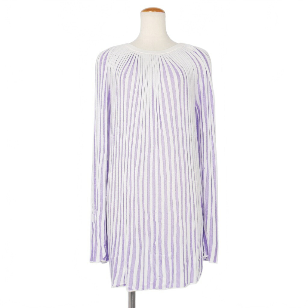 【中古】未当て嵌める品 エムエムシックス メゾンマルジェラ MM6 Maison Margiela 22SS 肋材 編み物 上衣 スコート 2WAY S 紫 白 パープル 白いこと S52HA0247 レディース 【ベクター 古着】 260112 ニット・セーター-セーター-レディースファッション