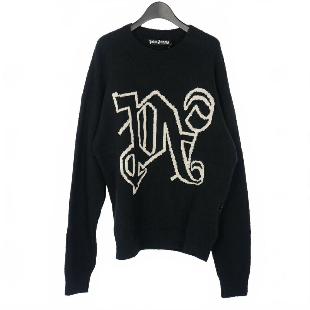 【中古】未使用品 パームエンジェルス PALM ANGELS 24AW ニット セーター 長袖 Lサイズ ブラック 黒 PMHE054F24KNI0011003 メンズ 【ベクトル 古着】 260205