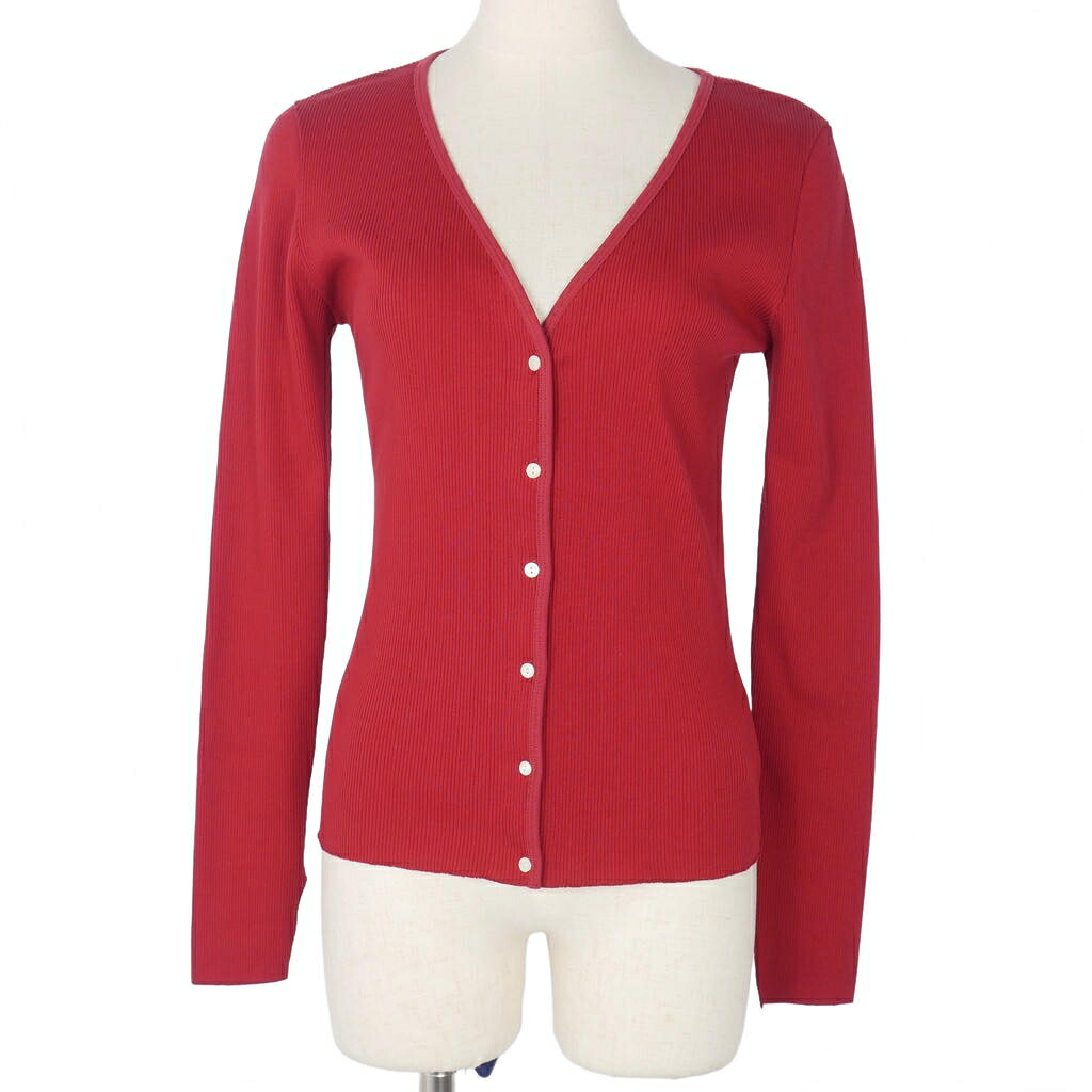 【中古】未使用品 グッドピープル グッドステッチング グッドプロダクト GOOD PEOPLE GOOD STITCHING GOOD PRODUCT リブニットカーディガン Sサイズ レッド 赤 02-01-1268 レディース 【ベクトル 古着】 260203