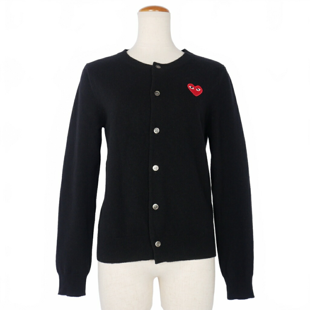 【中古】プレイコムデギャルソン PLAY COMME des GARCONS ハートワッペン ニット カーディガン 長袖 M 黒 ブラック レディース 【ベクトル 古着】 260206 19,166円