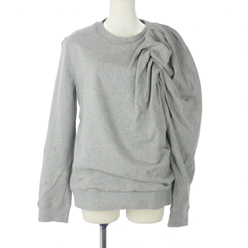 【中古】ドリスヴァンノッテン DRIES VAN NOTEN ギャザートレーナー スウェット コットン アシンメトリー Mサイズ グレー レディース 【ベクトル 古着】 260227