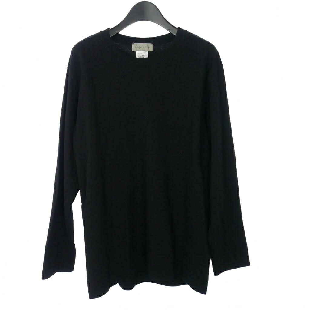 【中古】ヨウジヤマモト YOHJI YAMAMOTO ロンT カットソー 長袖 無地 バックロゴ コットン サイズ2 ブラック 黒 FG-T99-044B レディース 【ベクトル 古着】 260410