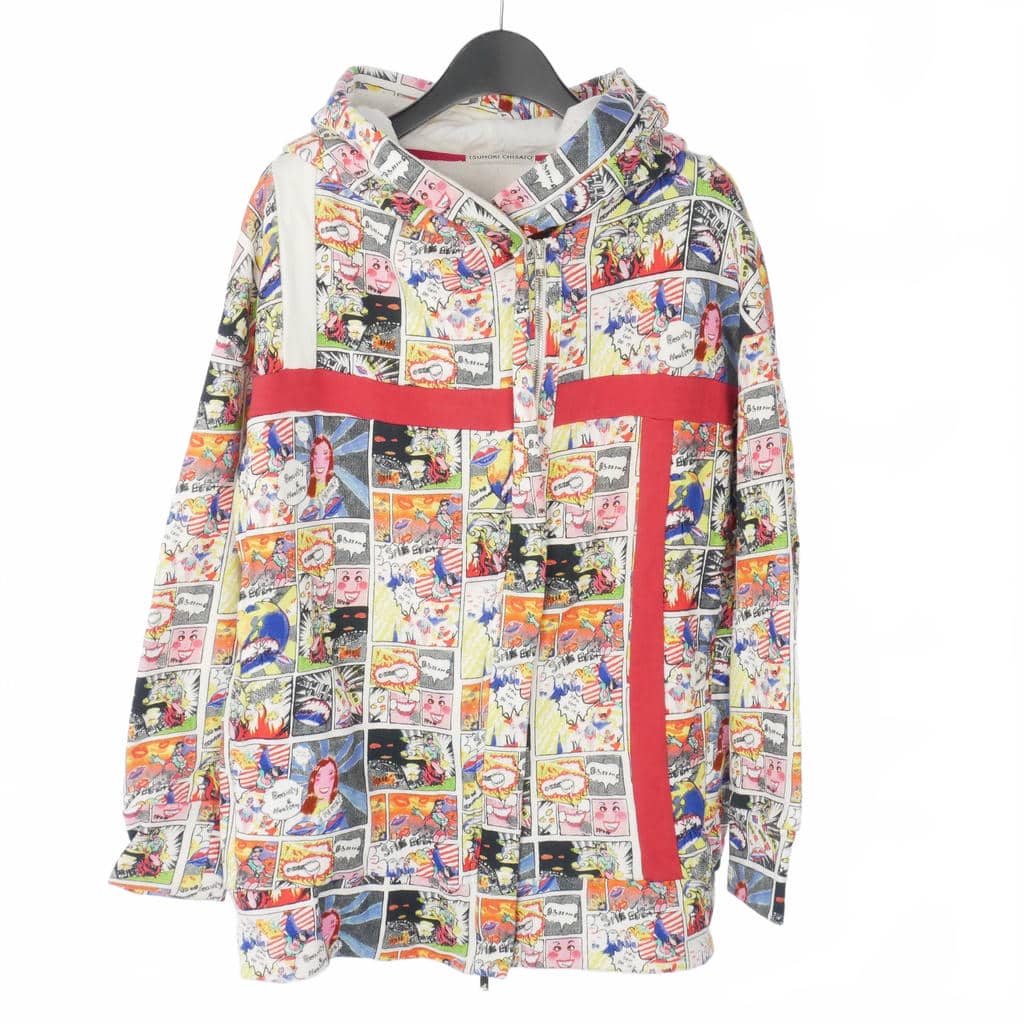 【中古】ツモリチサト TSUMORI CHISATO 喜歌劇柄 刷り上げるパーカー ジップアップ フーディ 2 マルチ色つや TC53JO160 レディース 【ベクター 古着】 260404