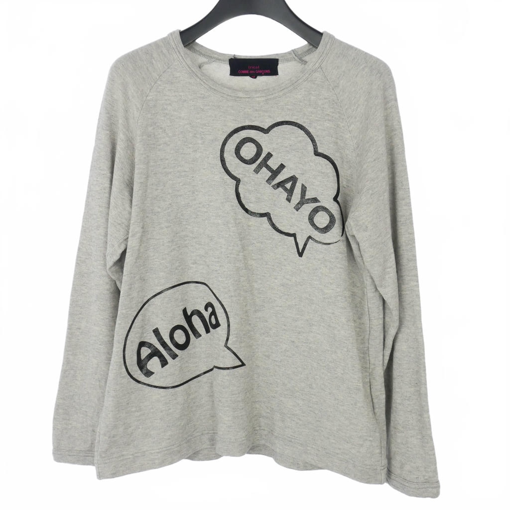 【中古】トリココムデギャルソン tricot COMME des GARCONS カットソー Tシャツ ラグランスリーブ 長袖 丸首 プリント Mサイズ グレー TP-T205 レディース 【ベクトル 古着】 260407|VECTOR×Refine