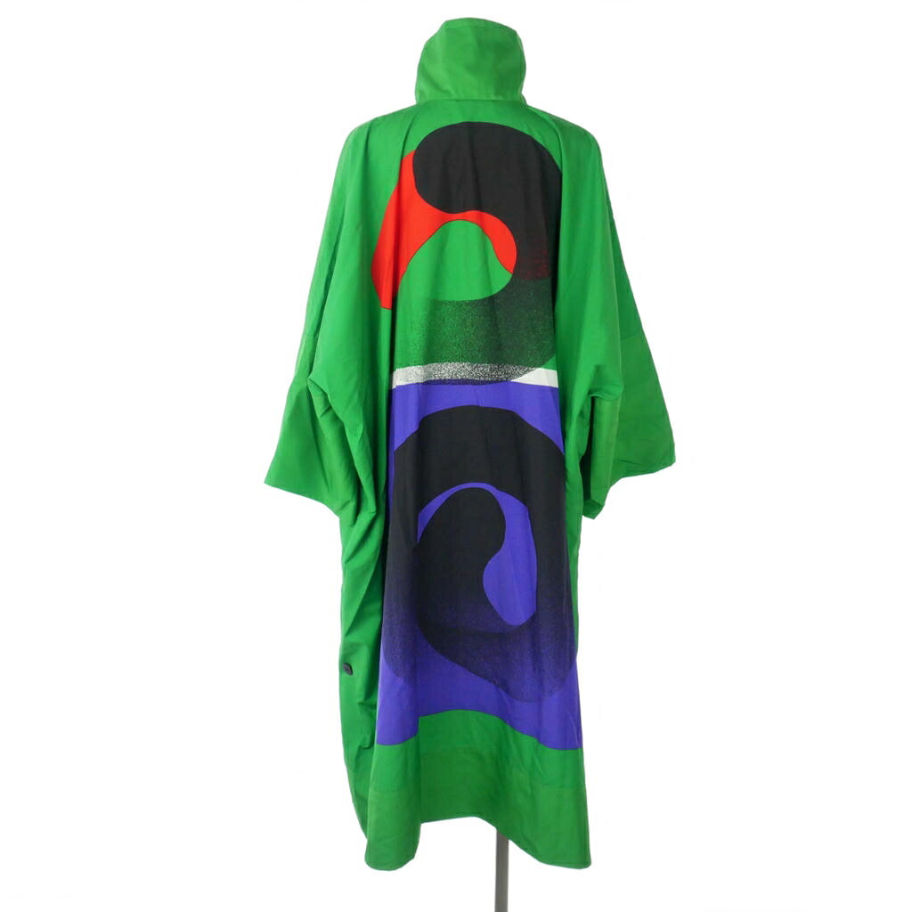 【中古】イッセイミヤケ ISSEY MIYAKE &times; 田中一光 IKKO TANAKA 18SS グラフィック プリント ロングコート グラデーションシリーズ 薄手 3 グリーン 緑 レディース 【ベクトル 古着】 260404｜VECTOR&times;Refine