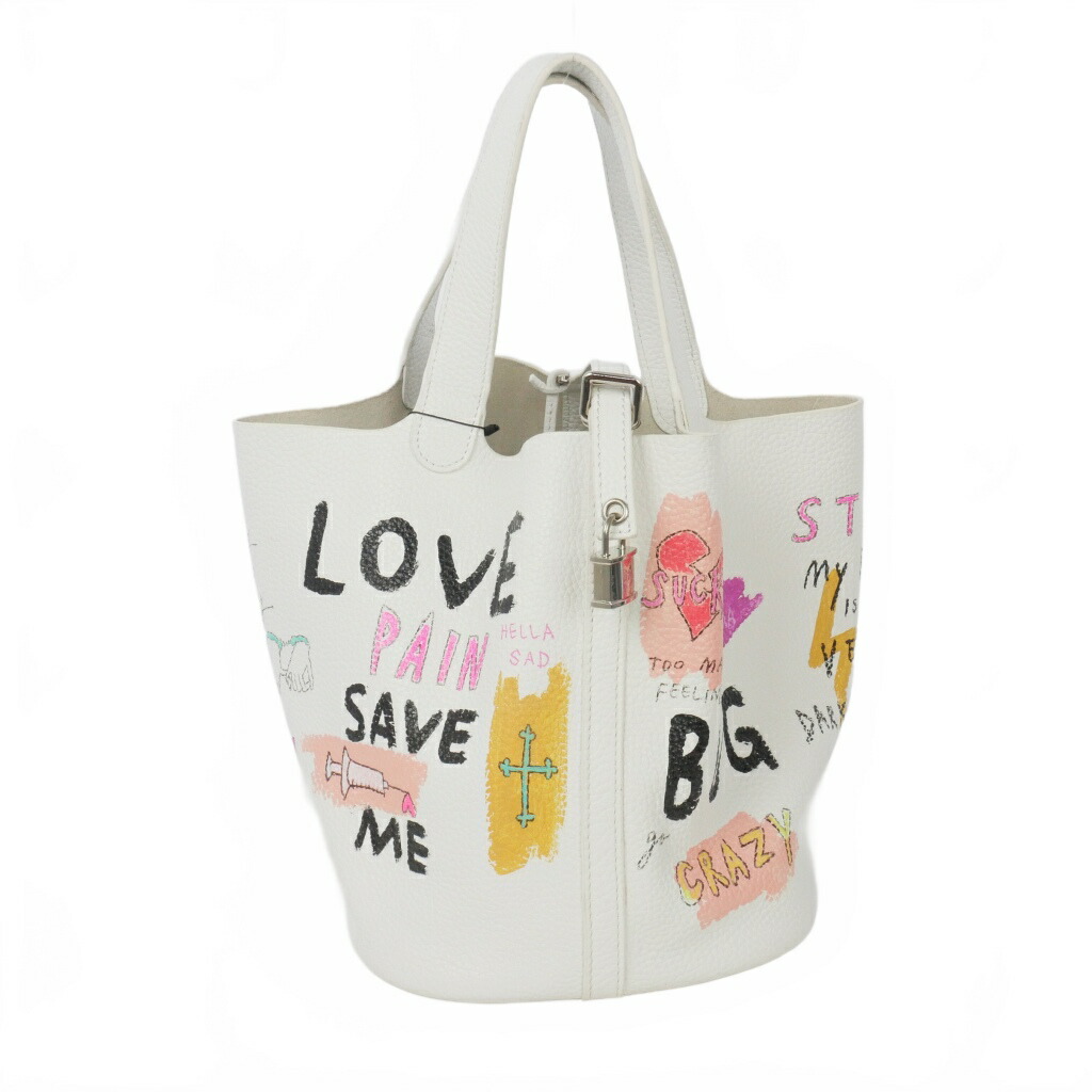 【中古】未使用品 ゲルニカ Guernika CUBE BAG キューブ バッグ ペイント Lサイズ 白 ホワイト メンズ レディース 【ベクトル 古着】 260405