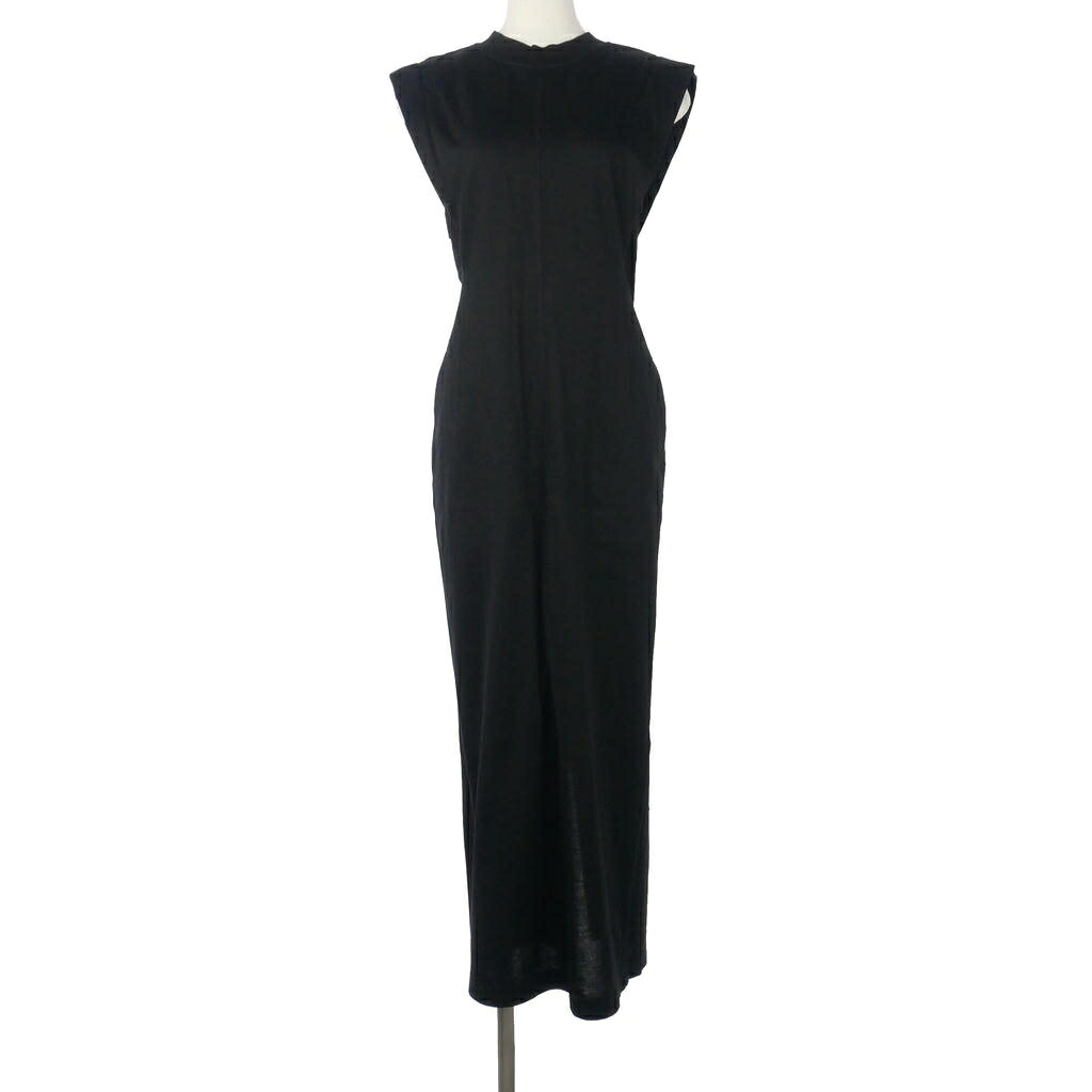 【中古】マメクロゴウチ Mame Kurogouchi Cotton Jersey Sleeveless Dress ノースリーブワンピース ロング丈 無地 コットン サイズ2 ブラック 黒 MM23PF-JS736 レディース 【ベクトル 古着】 260410