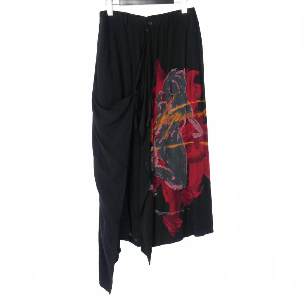 【中古】ヨウジヤマモト YOHJI YAMAMOTO 黒いこと不正事件 BLACK Scandal 20SS 美術刷り上げる 花の冠yd ラップドレープパンツ 2 黒 黒いこと NN-P85-811 メンズ レディース 【ベクター 古着】 260426