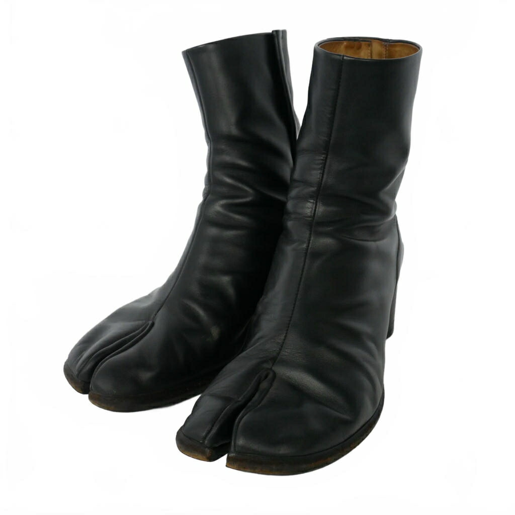 【中古】メゾンマルジェラ Maison Margiela TABI ANKLE BOOTS 足袋 アンクルブーツ なめし革 6糎踵 43 黒いこと 黒 S57WU0132 メンズ 【ベクター 古着】 260424