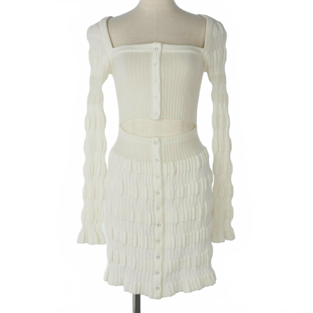 【中古】フェティコ FETICO 23SS STRIPE KNIT CARDIGAN 編み物 ジレー 衣装 白 白いこと FTC232-0704 レディース 【ベクター 古着】 260427