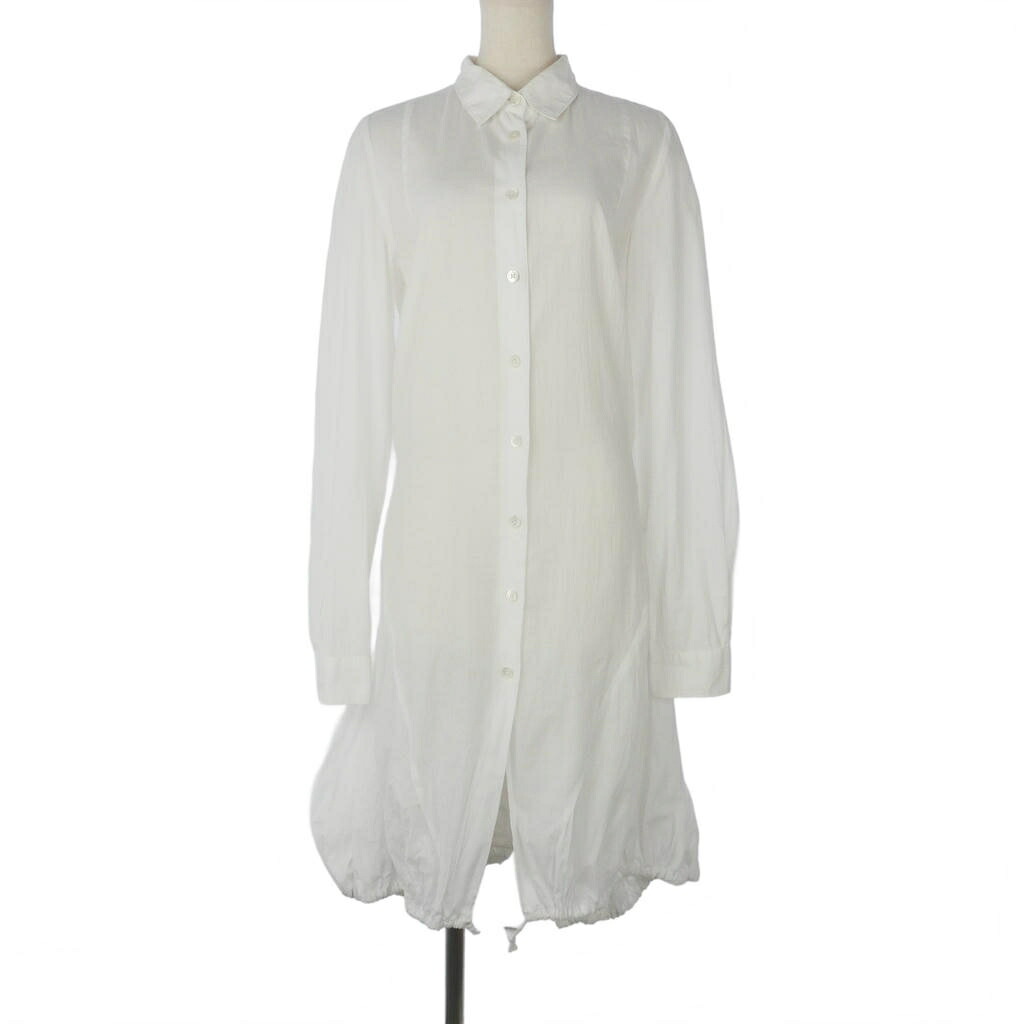 【中古】アンドゥムルメステール ANN DEMEULEMEESTER 本人期 変形 ギャザー シャツワンピース ロング丈 長袖 34 白 ホワイト 352-21-87058 国内正規 レディース 【ベクトル 古着】 260514｜VECTOR&times;Refine