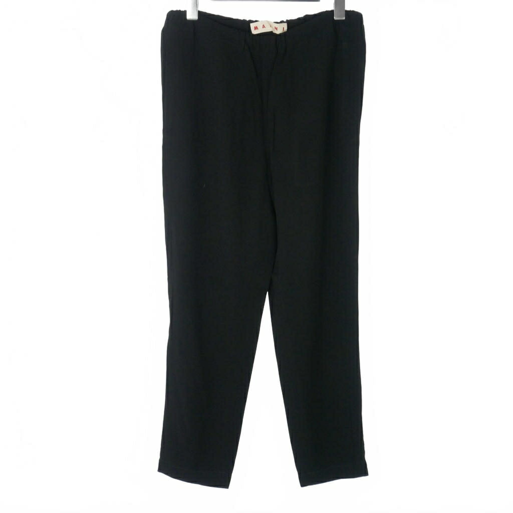 【中古】マルニ MARNI 18年 イージーパンツ ゴムウエスト テーパード 無地 40 黒 ブラック レディース 【ベクトル 古着】 260506
