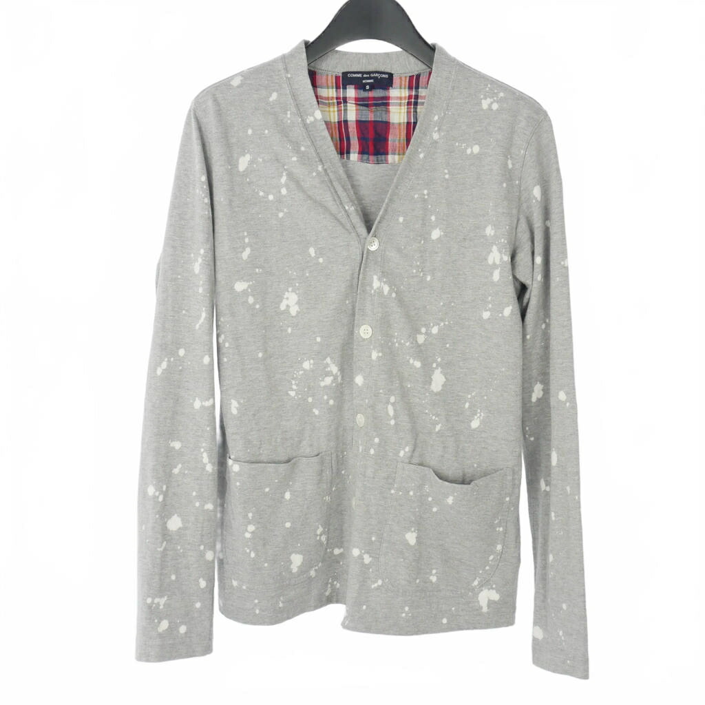 【中古】コムデギャルソンオム COMME des GARCONS HOMME AD2012 ペイントコットンカーディガン 向こう正面衣嚢 S 灰 薄墨色 HK-T040 メンズ 【ベクター 古着】 260509