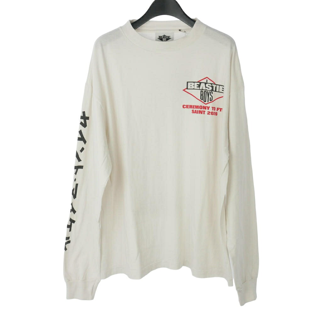 【中古】仙マイケル SAINTMICHAEL 26SS BTB_LS T-SHIRT BEASTIEBOYS ロング衣袂ティーシャツ カットソー 長袖 L 白いこと 白 SM-MK8-0000-C24 メンズ 【ベクター 古着】 260519
