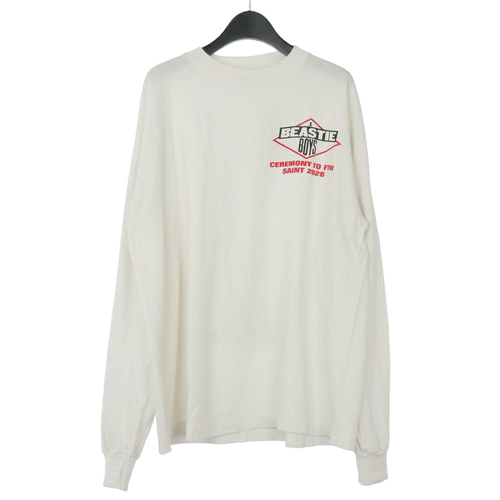 【中古】未当て嵌める品 仙マイケル SAINTMICHAEL 26SS BTB_LS T-SHIRT BEASTIEBOYS ビースティボーイズ 刷り上げる ティーシャツ 長袖 M 白 白いこと SM-MK8-0000-C24 メンズ 【ベクター 古着】 260522