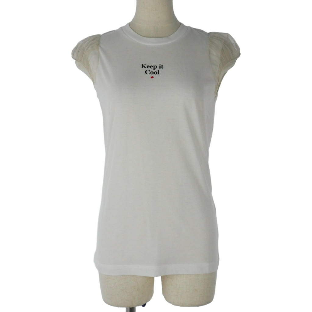 【中古】ディースクエアード DSQUARED2 22SS Cap Sleeves Cool TeeＴプルオーバー カットソー 半袖 XXS 白いこと 白 S72GD0355 国内定め事 レディース 【ベクター 古着】 260529