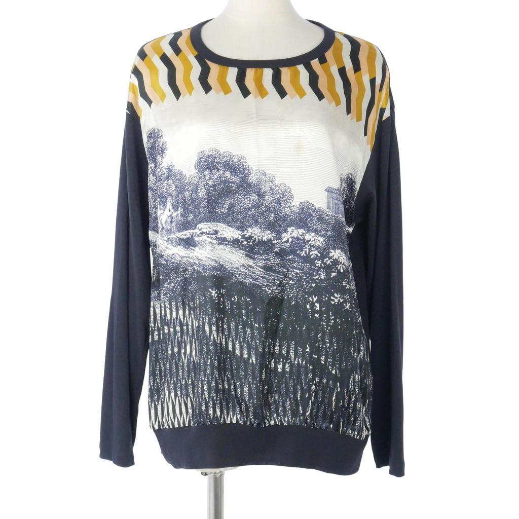 【中古】ドリスヴァンノッテン DRIES VAN NOTEN Hardison 風景 プリント カットソー 長袖 丸首 S 紺 ネイビー レディース 【ベクトル 古着】 260611｜VECTOR&times;Refine
