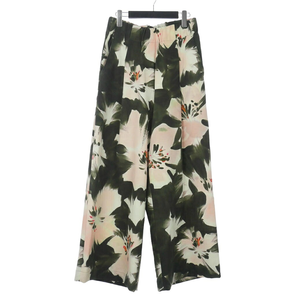【中古】ドリスヴァンノッテン DRIES VAN NOTEN フローラル プリント ワイドパンツ ゴムウエスト S 緑 カーキ ピンク レディース 【ベクトル 古着】 260620｜VECTOR&times;Refine 28,015円