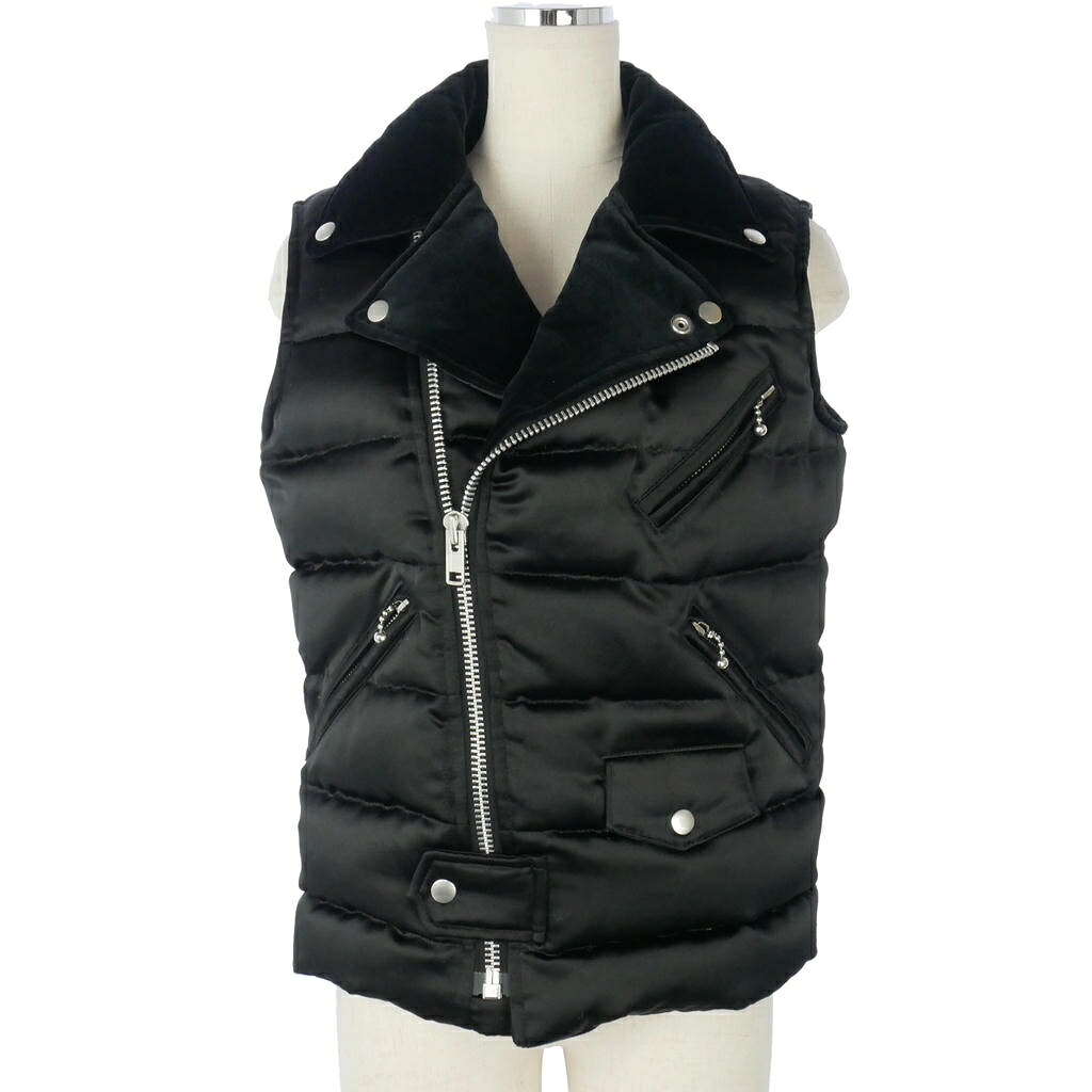 【中古】ジュンヤワタナベ JUNYA WATANABE コムデギャルソン 15AW ライダース ダウンベスト ポリエステル切替ジャケット S 黒 ブラック JP-J027 AD2015 レディース 【ベクトル 古着】 260614｜VECTOR&times;Refine