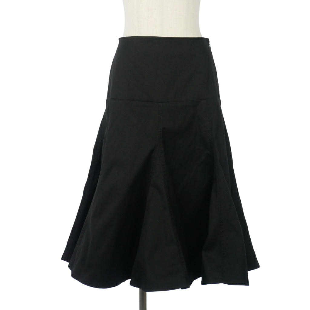【中古】ヨウジヤマモト YOHJI YAMAMOTO コットン ストレッチ フレア スカート 1 黒 ブラック FO-S35-047 レディース 【ベクトル 古着】 260627|VECTOR×Refine