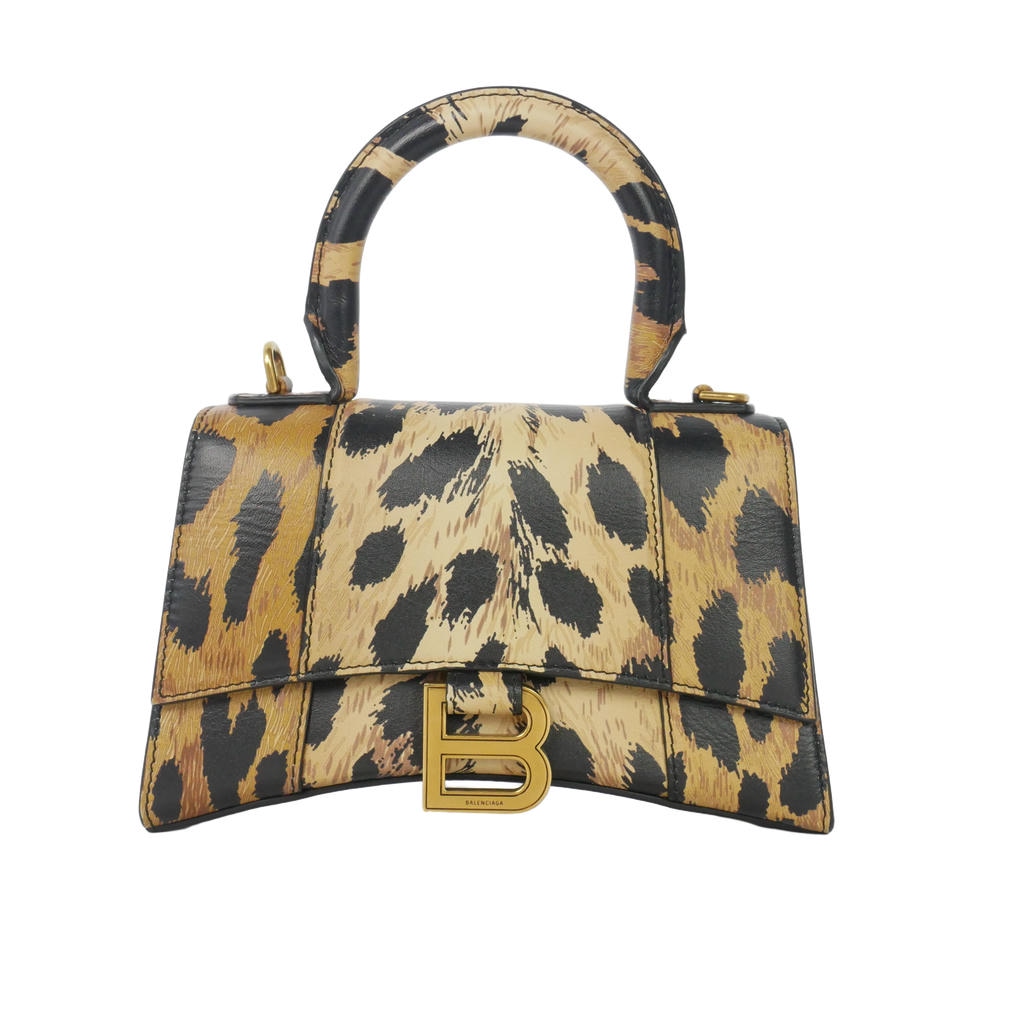 【中古】バレンシアガ BALENCIAGA アワー水呑みXS いの一番手持ち部分 レオパード柄 ハンドバック ショルダーバッグ 茶 黒 赤銅色 黒いこと 592833 レディース 【ベクター 古着】 260623