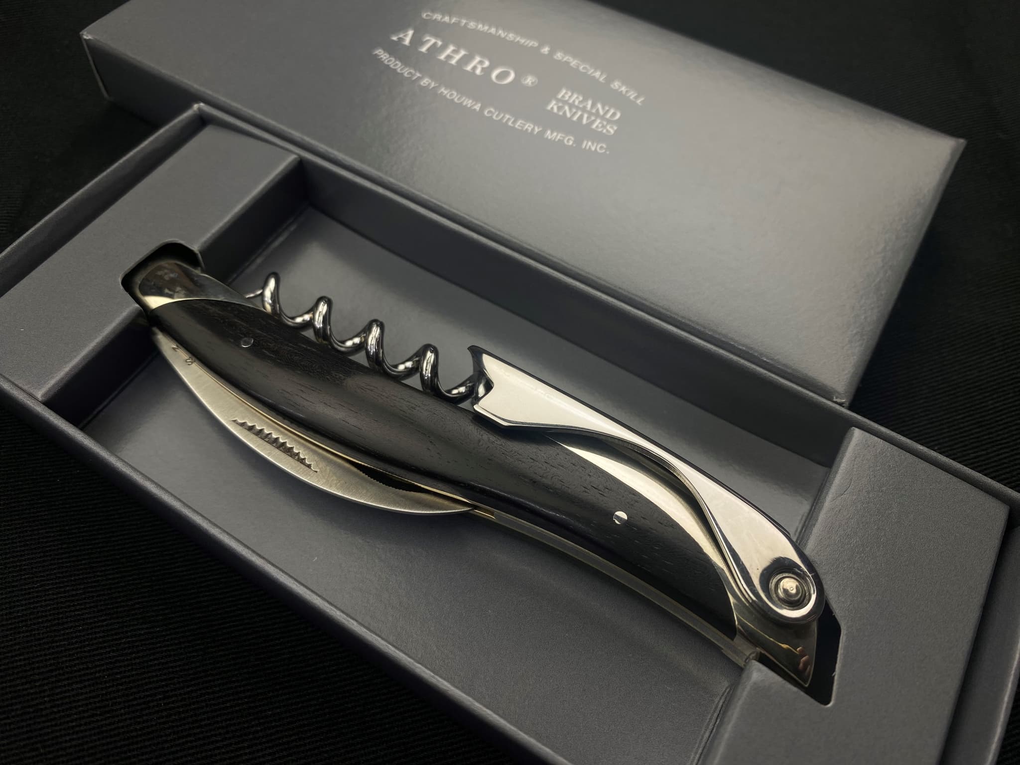 楽天市場】関兼常 ATHRO アスロ ソムリエナイフ KC-002 ブラックリネン