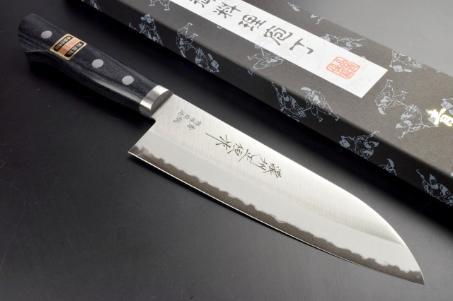 楽天市場】仙助 包丁 小三徳包丁 145mm 青クラッド ワイン柄