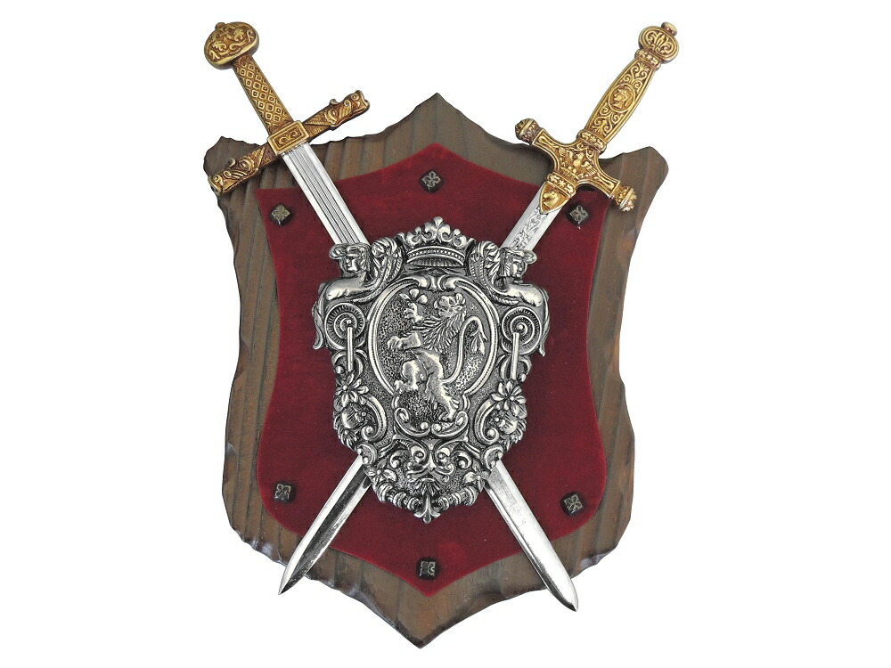 楽天市場】西洋 壁掛け装飾DENIX(デニックス) ソード＆盾ディスプレイ