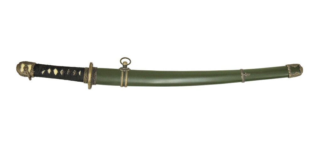 V.ROAD　模造刀　尾形刀剣　軍刀<BR>陸軍小刀　黒柄・国防色木鞘　GN-2