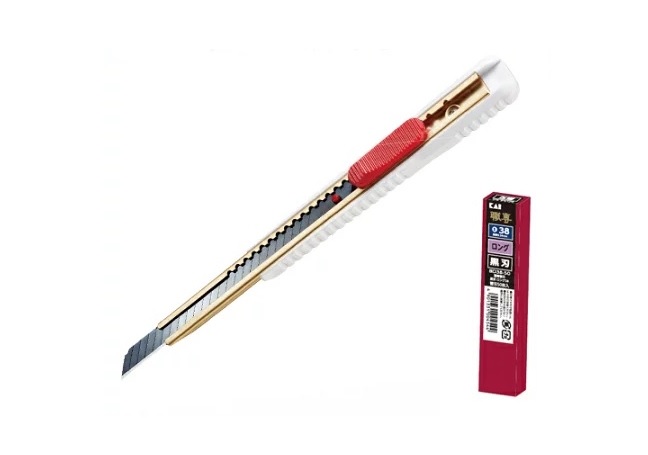 貝印　職専ロング38材料: 紫鉄刀木右利き3本 貝印刃物 職専カッター ロング 38 超鋭角 D-001 | 作業工具