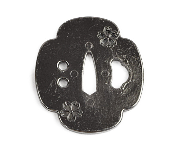 楽天市場】【松勘】本漆塗革鍔 各種 53-U20 青貝黒/青貝溜/黒虫喰/青虫