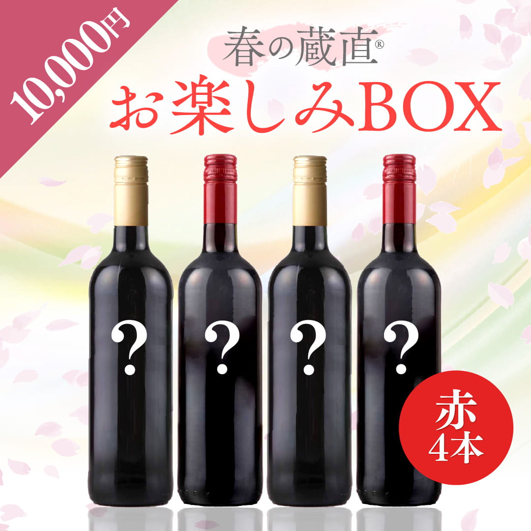 2026年 春のお楽しみBOX 10,000円　赤4本 [ おすすめ 春 ワイン ワインセット 赤 赤ワイン 飲み比べ 福袋 福箱 シークレット ]