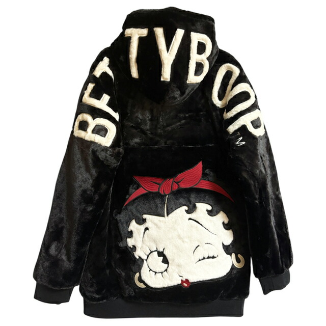 VANSON × NEVERMIND バンソン ネバーマインド コラボ リボン ベティーブープ BETTY BOOP ボア ファー ロング 丈 ジャケット ジップパーカー ルーズ ビッグ オーバー シルエット サイズ メンズ ユニセックス バイク バイカー アウター BBN-2528