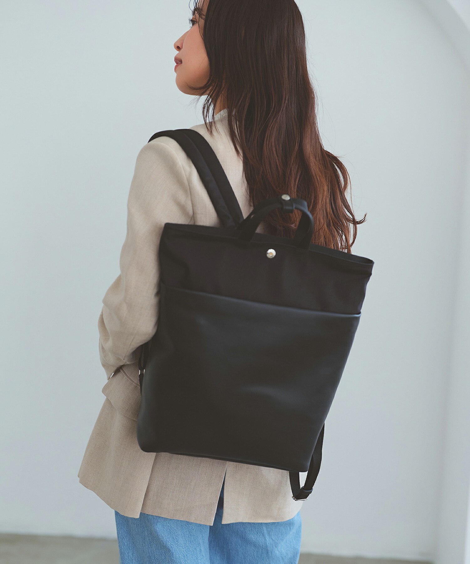【公式】【Breath TOPKAPI】LINEA リネア レザーコンビ リュック バックパック　A4 / 軽量 ブレス トプカピ レディース バック きれいめ 仕事 通勤 旅行 1泊 PC