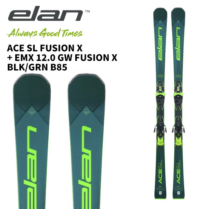 ELAN エラン スキーの板板 ACE SL FUSION X + EMX 12.0 GW FUSION X BLK/GRN ビンディング仕掛ける 25-26模範例