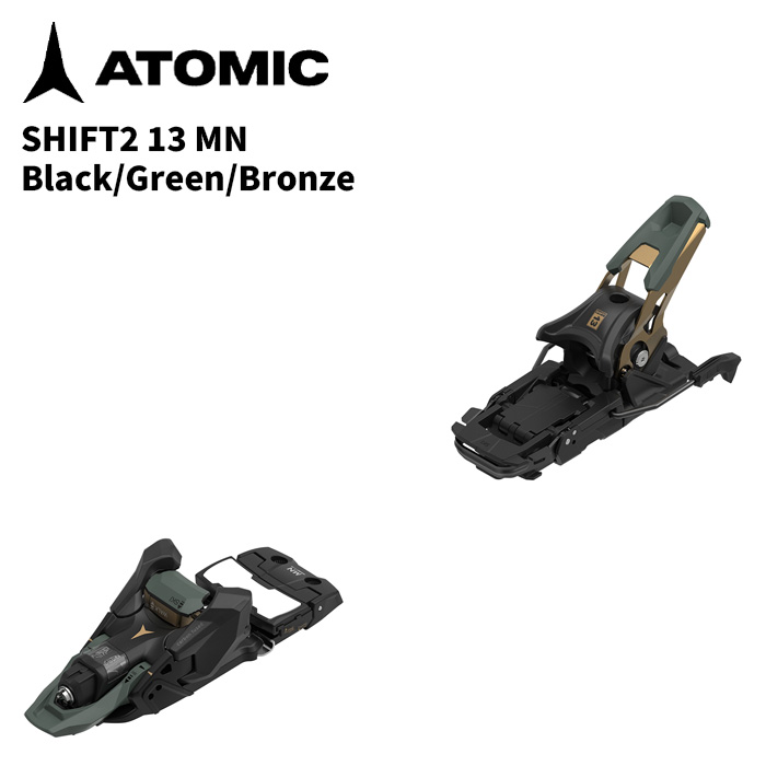ATOMIC アトミック スキーの板 ビンディング SHIFT2 13 MN Black/Green/Bronze（解きはなつ値 6.0-13.0）26-27青写真【単品売りわたす不可】