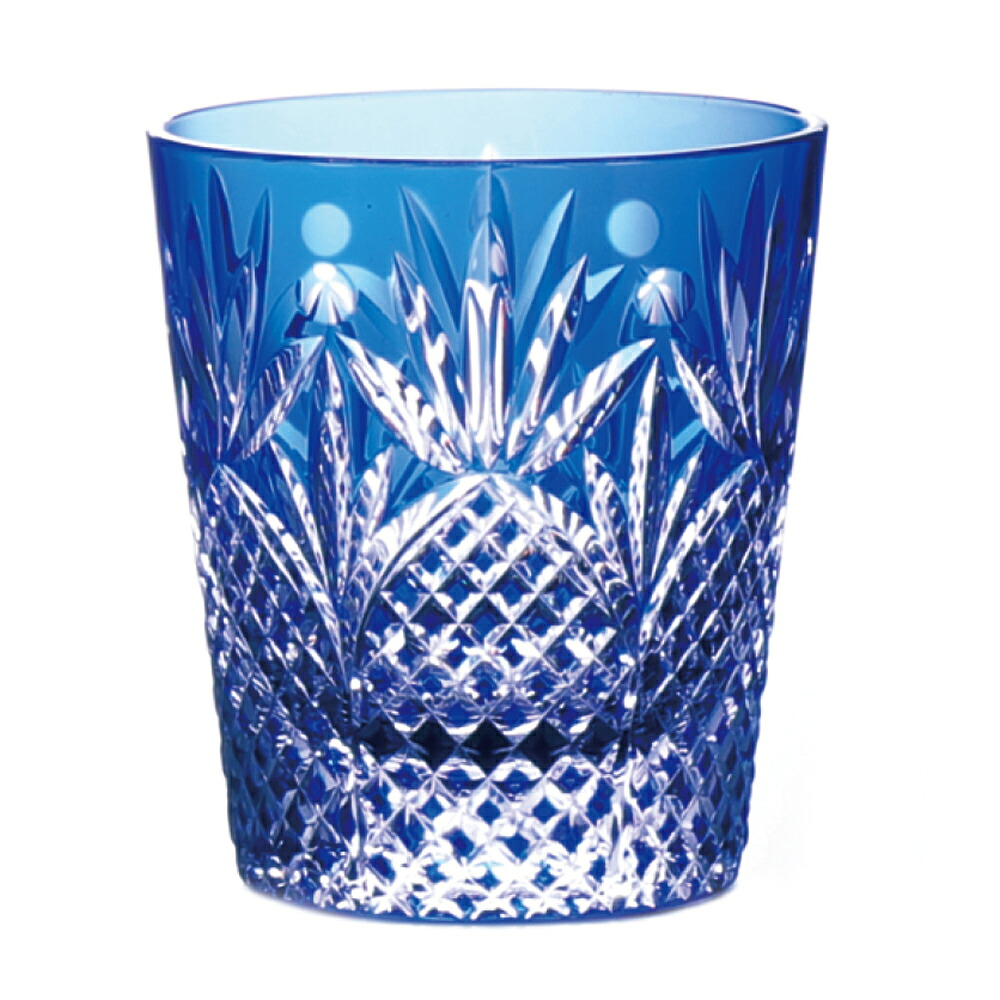 名入れ　ギフト　ロックグラスGLASS WORKS NARUMI （鳴海製陶）グラスワークス プリンス ロックグラス(青) 270ccオールドグラス名入れ｜硝子工房ヴァレーホース