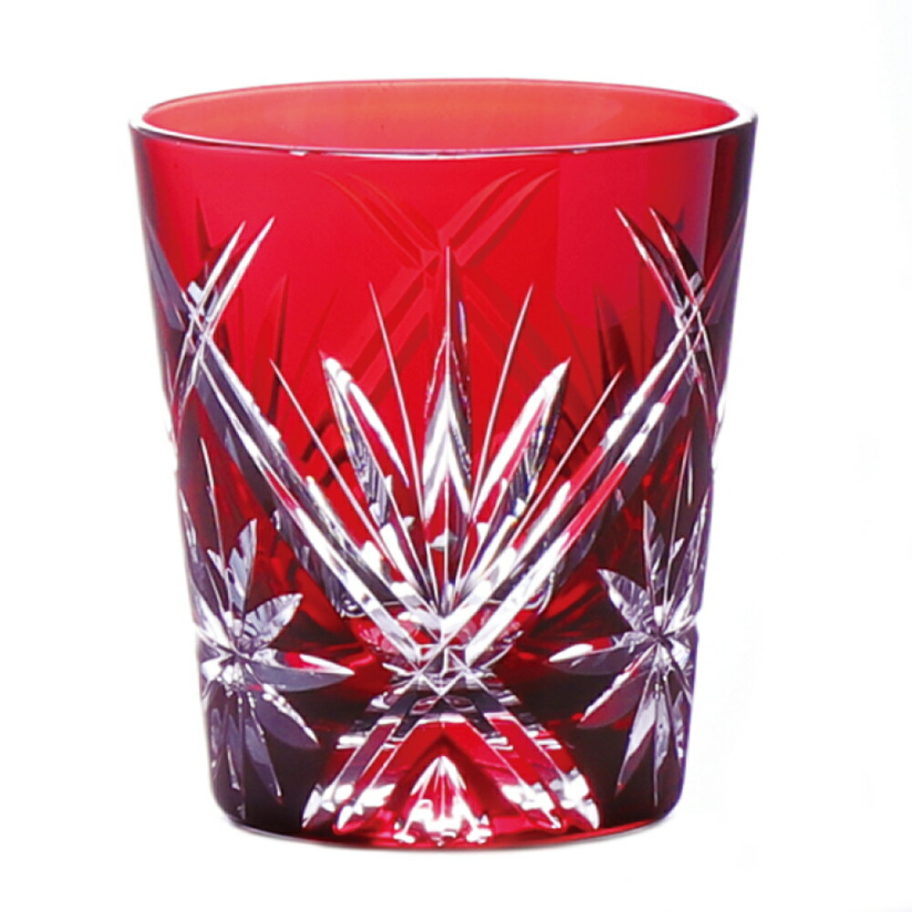 名入れ　ギフト　ロックグラス GLASS WORKS NARUMI （鳴海製陶） グラスワークス ワルツ ロックグラス(赤) 270cc オールドグラス名入れ
