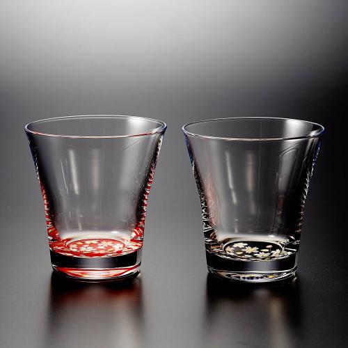 名入れ 無償性水呑み\u003cBR\u003eぬりもん de Verre\u003cBR\u003e無償性水呑み 蒔絵 桜 ありの実水呑み 桜 赤黒ありの実書き割り\u003cBR\u003e名入れ 紀州塗師細工水呑み