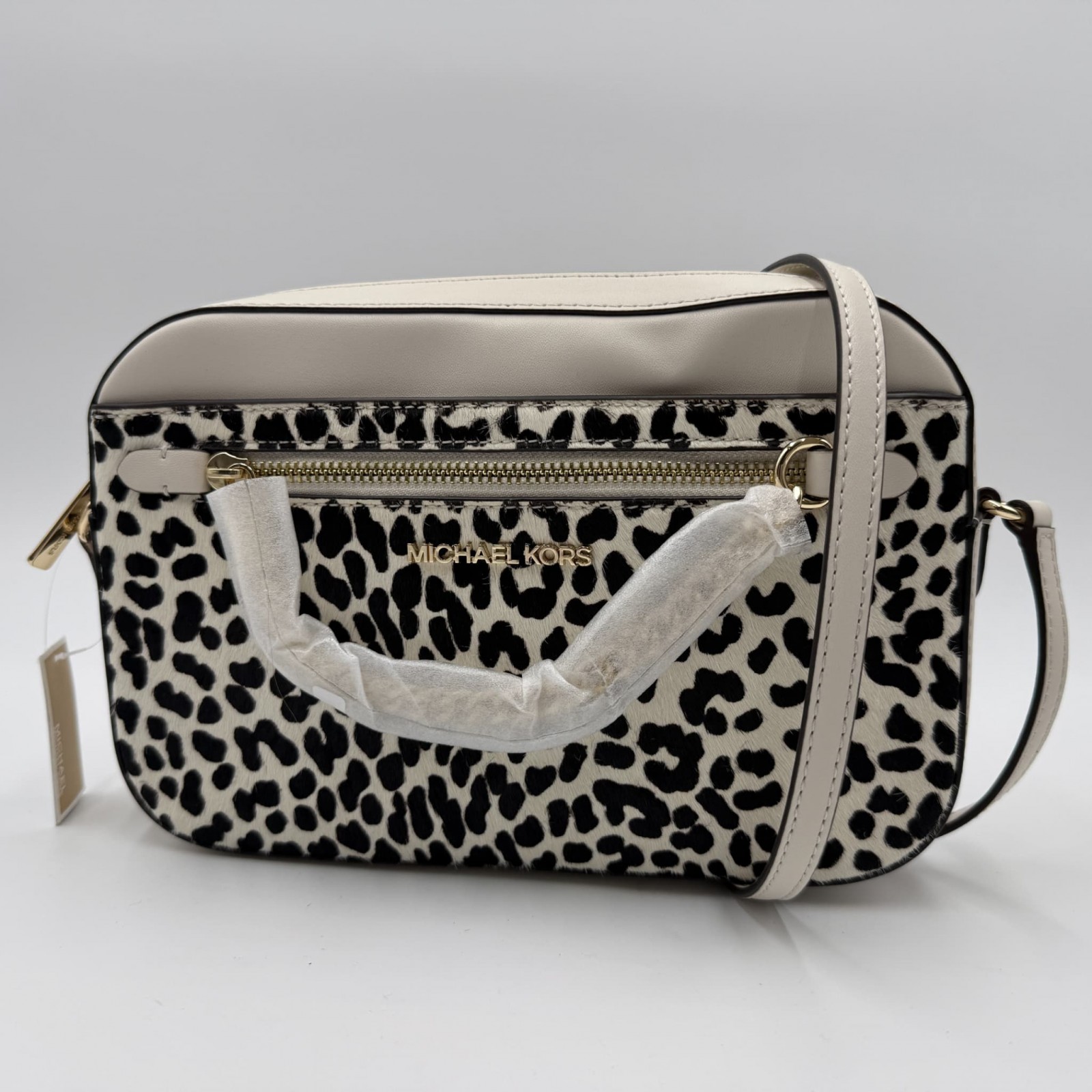 MICHAEL KORS（マイケル・コース）ジェットセット アイテム ショルダーバッグ レオパード柄 ハラコ×レザー