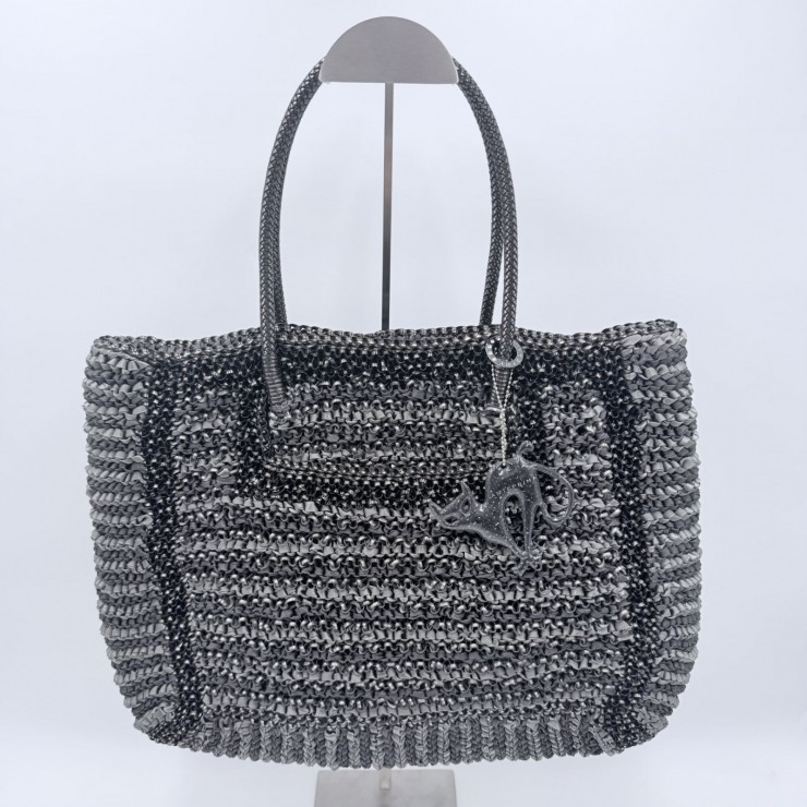 ANTEPRIMA（アンテプリマ） ワイヤーバッグ トートバッグ グレー系 リング金具チャーム付き｜VALORA Vintage Tokyo 店