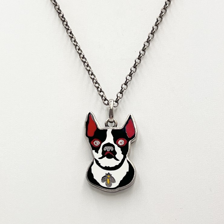 GUCCI（グッチ）BOSCO&ORSO ボスコ＆オルソ ネックレス ペンダント 犬モチーフ ボストンテリア シルバー マルチカラー【中古】