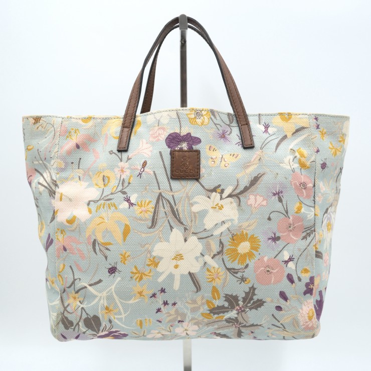 GUCCI(グッチ)チルドレンズ フローラ キャンバストートバッグ 花柄 ライトブルー キャンバス レディース 284721【中古】|VALORA Vintage Tokyo 店