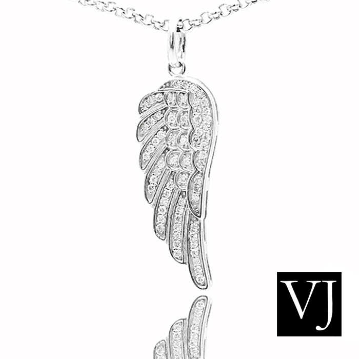 Vj 10 K White Gold Diamond Angel Wing Pendant Original Feather Wings Necklace Designer Valuable Brand Men S Jewelry - Mens Angel Wing Pendant Vj 10 K White Gold Diamond Angel Wing Pendant Original Feather Wings Necklace Designer Valuable Brand Men S Jewelry - Mens Angel Wing Pendant