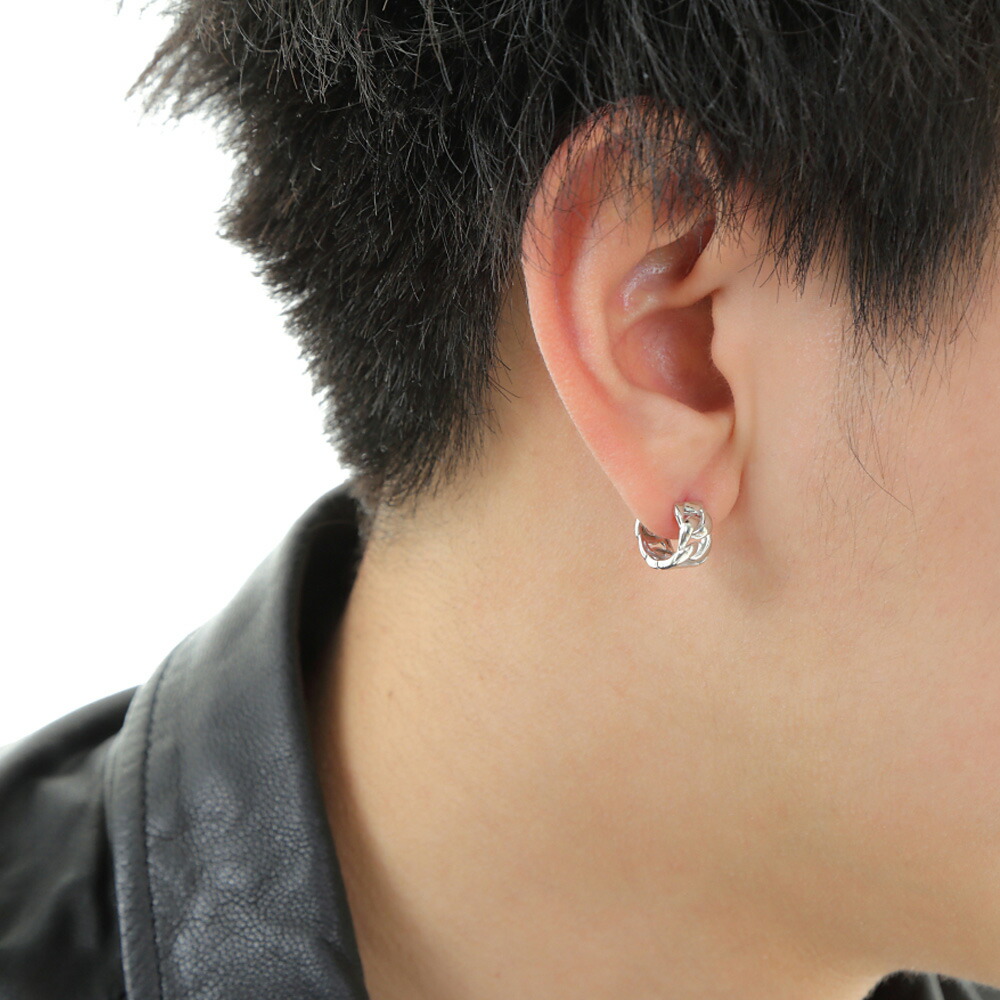 楽天市場 ファッション誌掲載 K18 ホワイトゴールド メンズ マイアミ キューバン キヘイ 中折れ フープ ピアス 1個販売 片耳 K18 18k 18金 ピアス リング 喜平 きへい 男性 ベーシック シンプル Wg チェーン アメリカ イタリア ジュエリー ブランド Valuable 楽天