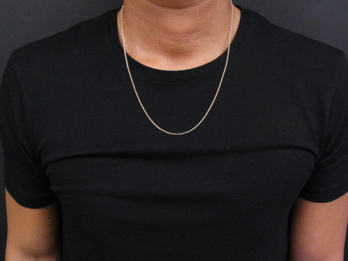 楽天市場 18金 ネックレス 18k メンズ ロイヤル ロールチェーン 2mm 幅 60cm アジャスターで50cm K18 イエローゴールド アメリカ イタリア ハワイアン ジュエリー ロロ アメリカン ラギット 男性 ハーフランド チェーン Valuable 楽天市場店